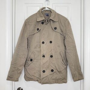 H&M Men's Beige Double-Breasted Trench Coat - Size 44 R